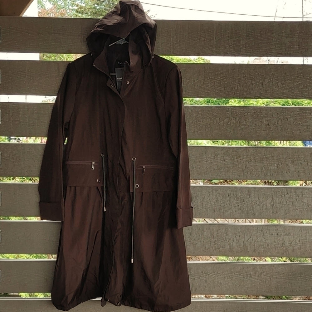 Dandansi Fashion long rainbreaker brown coat size M
